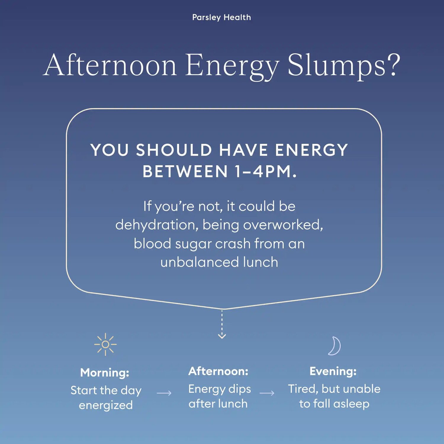 Afternoon energy slump causes