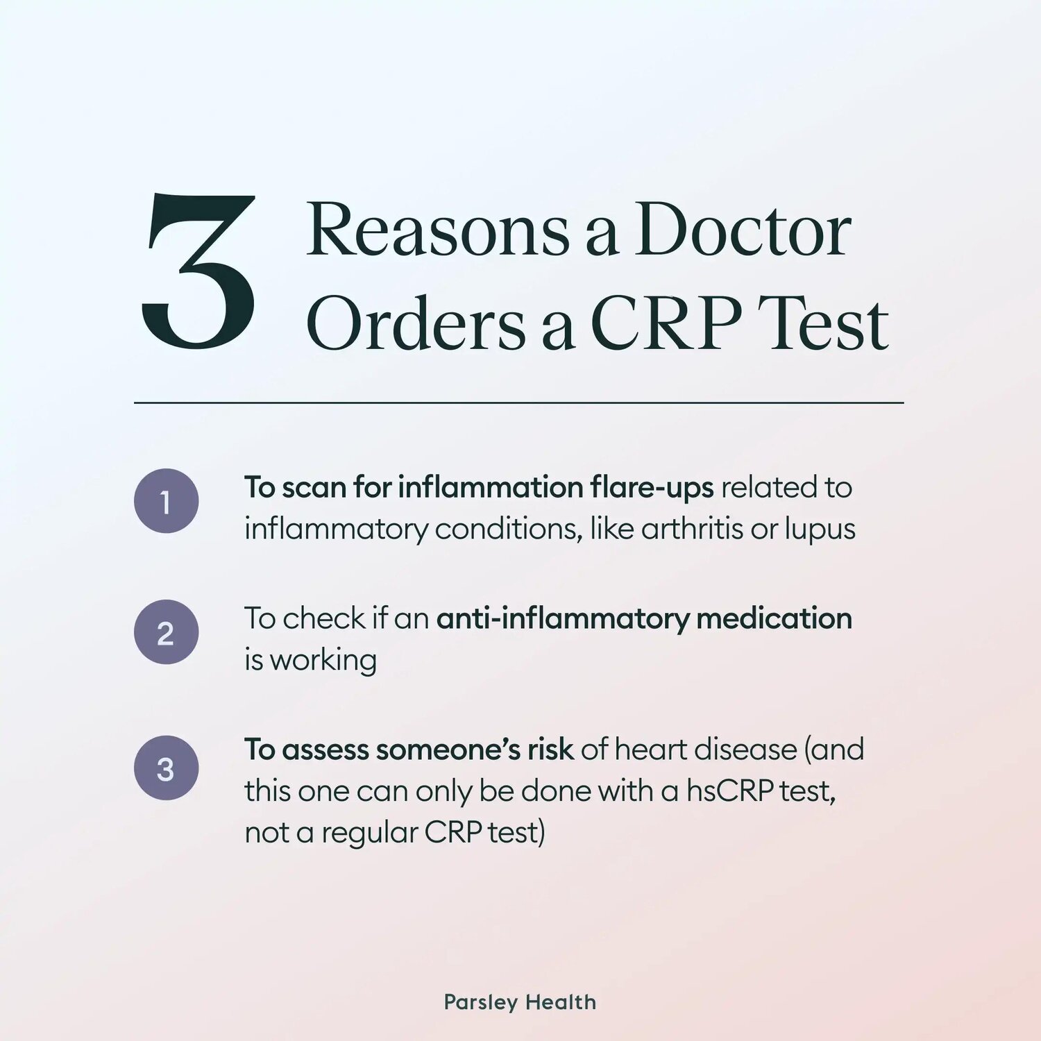 3 reasons a doctor orders a CRP test
