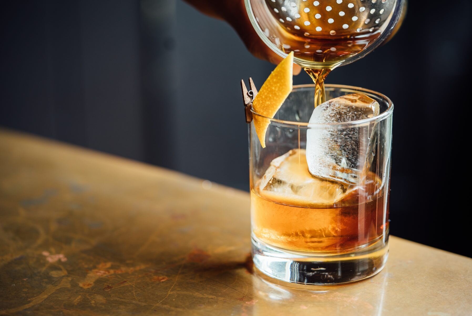 cocktail being poured out